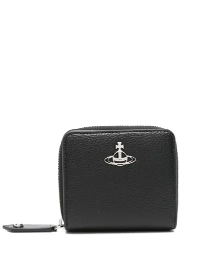 Vivienne Westwood Medium Zip Wallet In Black