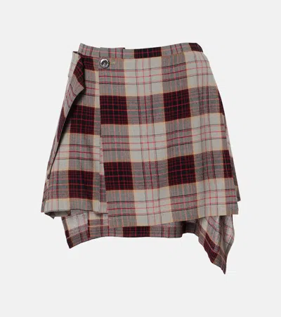 Vivienne Westwood Gray & Red Meghan Kilt Miniskirt In Multi