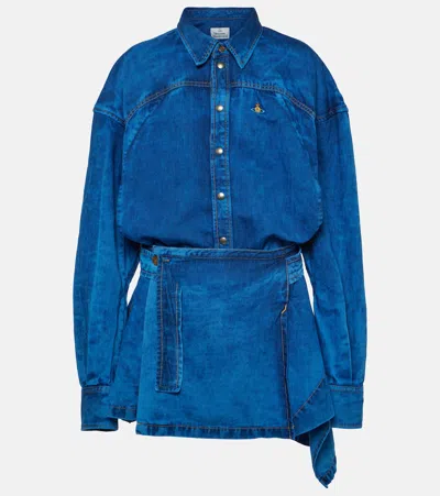Vivienne Westwood Meghan Denim Shirt Dress In Blue