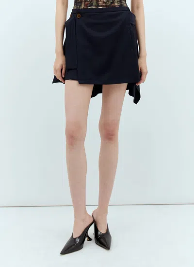 Vivienne Westwood Meghan Asymmetric Virgin Wool Skirt In Black