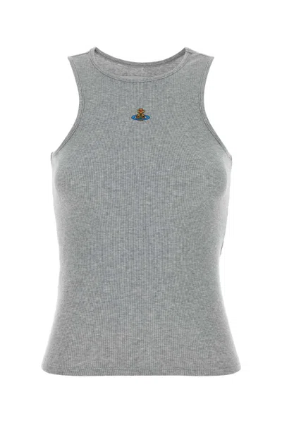 Vivienne Westwood Melange Grey Stretch Cotton 90s Tank Top In Gray