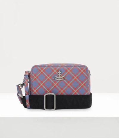 Vivienne Westwood Melih Camera Bag Polyurethane / Polyester / Cotton Blue-orange-tartan