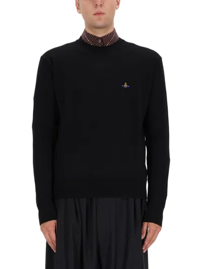 Vivienne Westwood Men's 100% Virgin Wool Sweater For Fw25 In Black