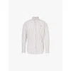 Vivienne Westwood Mens Aw24-beige Striped Logo-embroidered Cotton Shirt