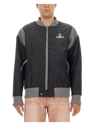VIVIENNE WESTWOOD MEN'S BOMBER JACKET WITH LOGO