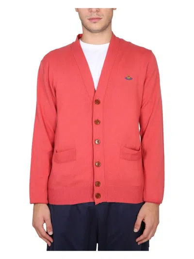 VIVIENNE WESTWOOD MEN'S CARDIGAN WITH ORB EMBROIDERY