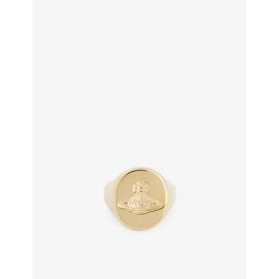 Vivienne Westwood Mens Gold Seal Gold-plated Sterling-silver Ring
