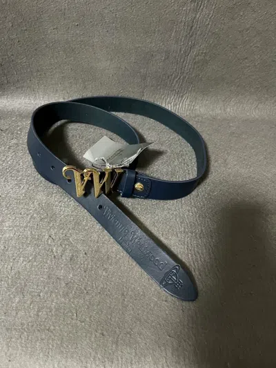 Pre-owned Vivienne Westwood Men's Leather Belt - Dmc In Blue