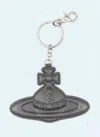 Vivienne Westwood Men Leather Orb Keyring In Black