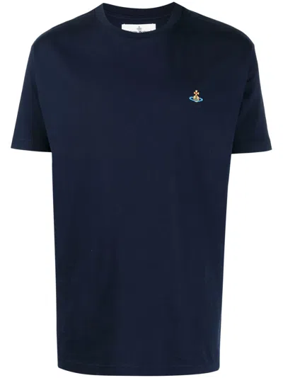 Vivienne Westwood Men Logo Cotton T-shirt In Multicolor