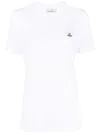 Vivienne Westwood Cotton Crew Neck T-shirt With Embroidered Logo In White