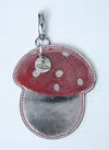 Vivienne Westwood Silver Mushroom Charm Keychain In Red