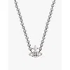 Vivienne Westwood Mens Silver Olympia Ruthenium-plated Brass And Pearl Beaded Necklace In Ruth/white/drk Gry