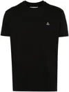 Vivienne Westwood Organic Cotton T-shirt With Signature Orb Logo In Black