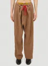 Vivienne Westwood Wreck Straight-leg Drawstring Pants In Brown