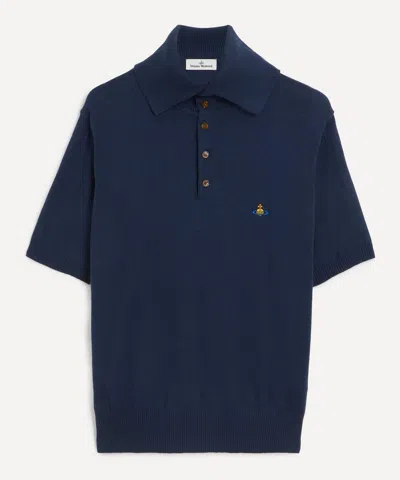 Vivienne Westwood Mens Alex Cotton Polo Shirt In Blue