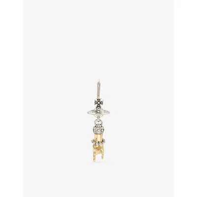 Vivienne Westwood Mens Anatoly Brass Single Drop Earring Antique Plati Gold Plati