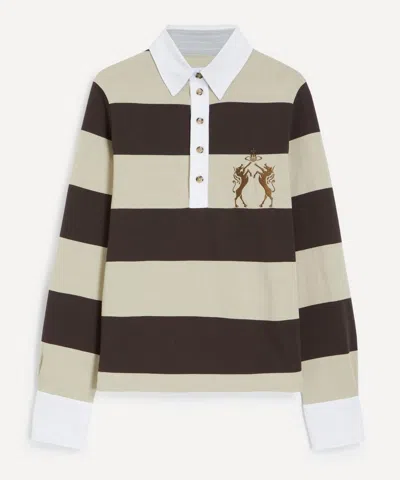 Vivienne Westwood Organic Cotton Stripe Rugby Shirt In Brown