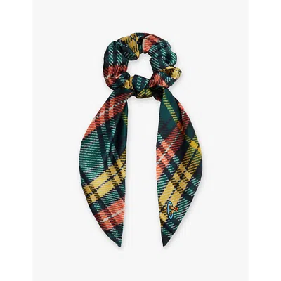 Vivienne Westwood Mens Tartan Silk Scrunchie Aw24-green