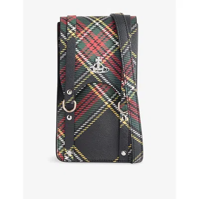 Vivienne Westwood Mens  Max Chelsea Tartan Coated-canvas Mini Cross Body Bag