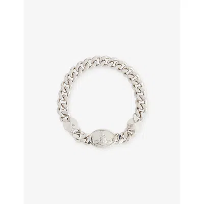 Vivienne Westwood Mens Aw25-platinum Man. Chester Brass Chain Bracelet In Metallic