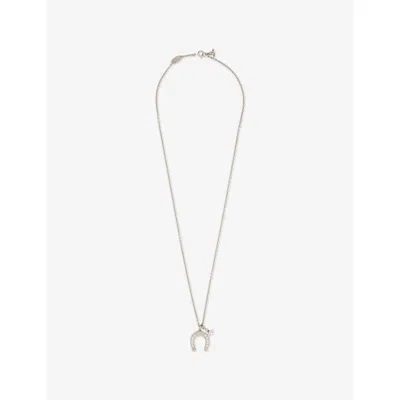 Vivienne Westwood Mens Aw25-platinum / White Cz Horace Sterling-silver Pendant In Multi