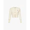 Vivienne Westwood Mens Off White Bea Cropped Cotton And Cashmere-blend Knit Cardigan