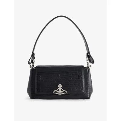 Vivienne Westwood Mens Black Hazel Medium Leather Top Handle Bag