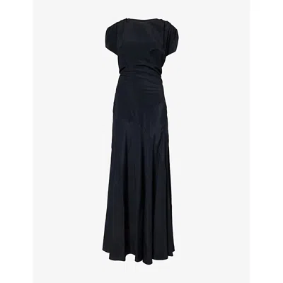 Vivienne Westwood Mens Black Justina Cap-sleeve Woven Maxi Dress