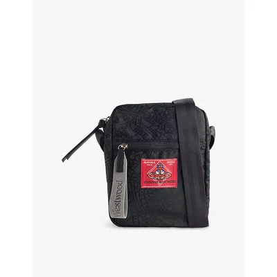 Vivienne Westwood Mens Black Luke Brand-patch Woven Crossbody Bag