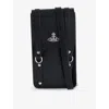 Vivienne Westwood Mens Orb-design-plaque Leather Cross-body Bag Black In Black
