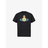 Vivienne Westwood Mens Black Orb-logo Oversized Cotton-jersey T-shirt In Black