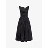 Vivienne Westwood Square Neckline Sleeveless Flared Skirt Mini Length Draped Detail In Black