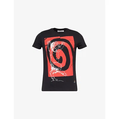 Vivienne Westwood Swirl Longline T-shirt Cotton Black M Unisex