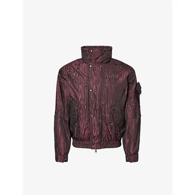 Vivienne Westwood Nevada Bomber Wr Moire Techwear Black-bordeaux 52 Men In Burgundy
