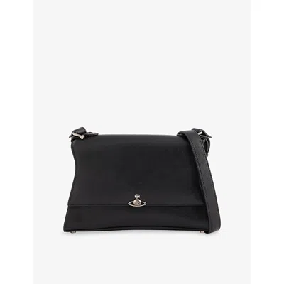 Vivienne Westwood Mens Black/dark Silver Bianca Small Leather Shoulder Bag In Multi