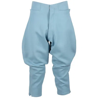 Pre-owned Vivienne Westwood Mens Blue Wool Riding Breeches Style Cropped Pants