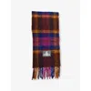 Vivienne Westwood Mens Purple Chunky Tartan Wool-blend Scarf In Multi