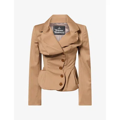 Vivienne Westwood Mens Drunken Tailor Wool Jacket Camel