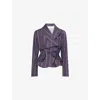 Vivienne Westwood Mens Dusk Stormy Asymmetric Stripe Cotton-blend Jacket In Purple