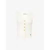 Vivienne Westwood Mens Dusty White Maria Sleeveless Wool Cardigan