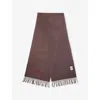Vivienne Westwood Mens Brown Embroidered Logo Wool Scarf In Brown