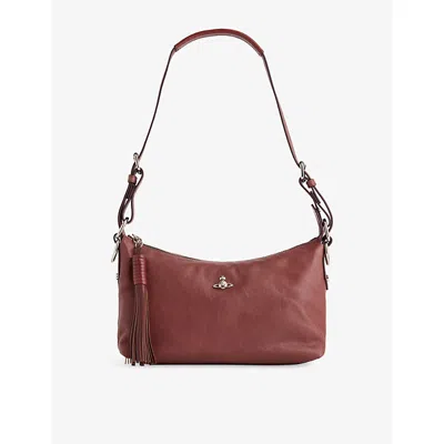 Vivienne Westwood Mens Emma Leather Shoulder Bag Chestnut