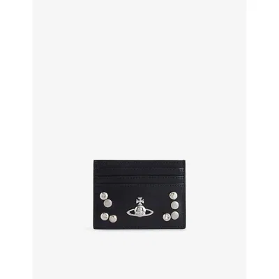 Vivienne Westwood Mens Flat Leather Card Holder Black