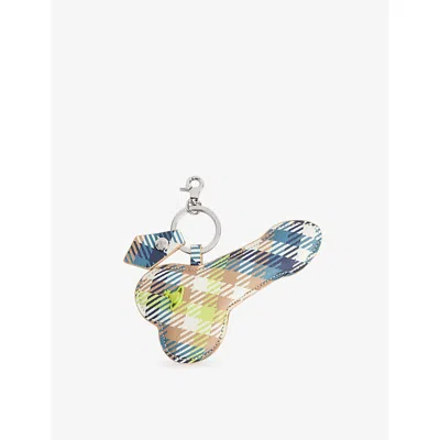 Vivienne Westwood Mens Fluro Tartan Penis Coated Canvas Keyring