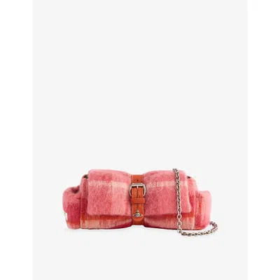 Vivienne Westwood Mens Fraser Pink Hazel Treasure Wool-blend Clutch