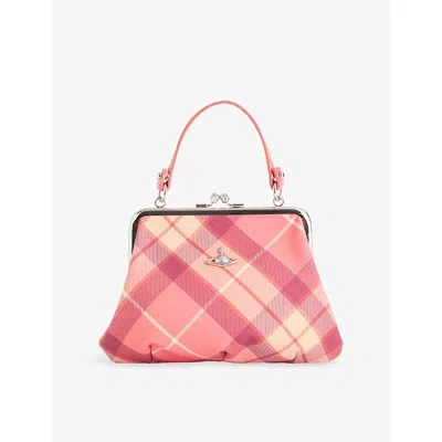Vivienne Westwood Mens Granny Frame Faux-leather And Canvas Purse Top-handle Bag Fraser Pink