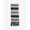 Vivienne Westwood Mens Grey Chunky Striped Wool-blend Scarf In Black