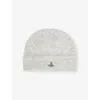 Vivienne Westwood Mens Grey Fluffy Brand-embroidered Alpaca-blend Beanie Hat In Gray