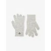 Vivienne Westwood Mens Grey Fluffy Brand-embroidered Alpaca-blend Gloves In Gray
